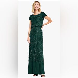 Elegant Green Beaded Dress